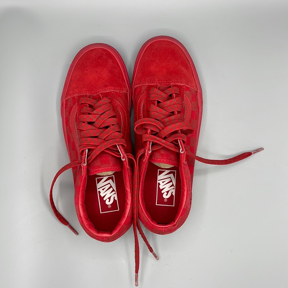 Vans Men’s Sz 6.5/Women’s Sz 8 Old Skool Tonal Checkerboard Racing Toro Red